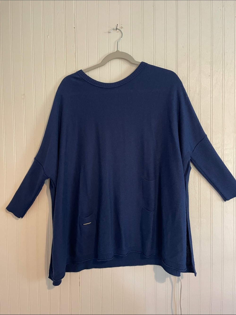 Women’s Mersea Catalina Navy Blue Oversized Knit Top. One size fits all